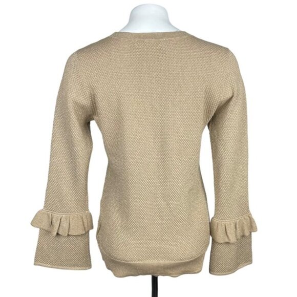 MICHAEL Michael Kors Metallic Shimmering Textured Top Sz Small - Picture 2 of 4
